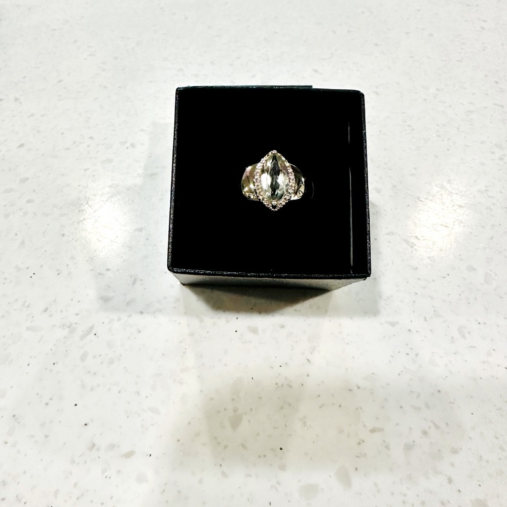 Amethyst ring, green 1.75 CTW 0.09 CTW Topaz. Rhodium over sterling sil…